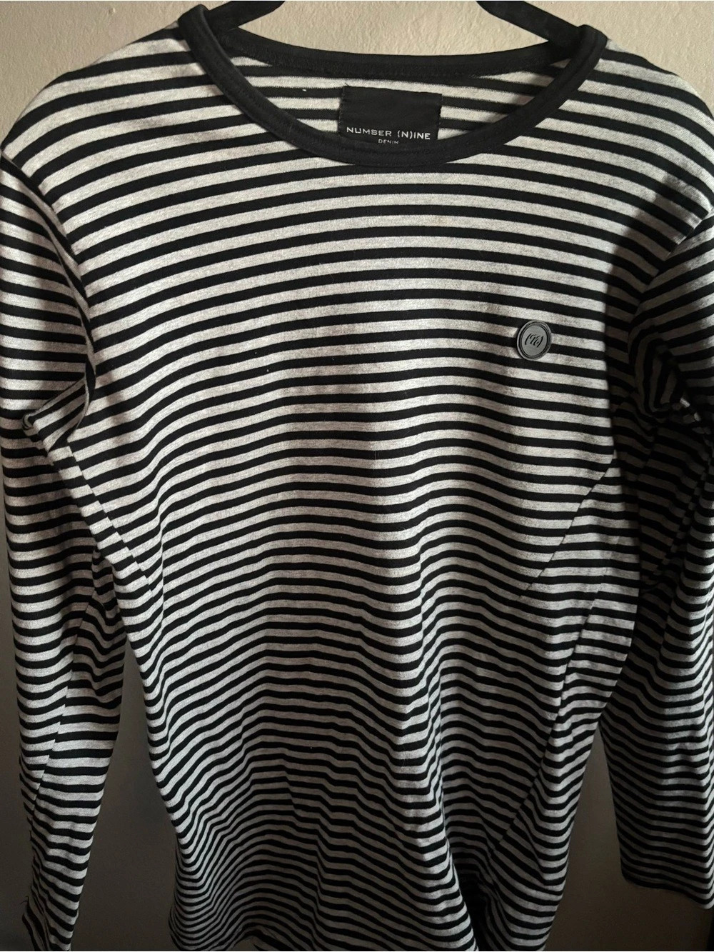 Number (N)ine Long Sleeve Striped Tee Black & White